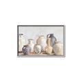 Picture of Vases on wooden table _GroupedProduct_Rectangle_Landscape_Canvas_Framed_