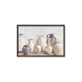 Picture of Vases on wooden table _GroupedProduct_Rectangle_Landscape_Canvas_Framed_