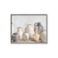 Picture of Vases on wooden table _GroupedProduct_Rectangle_Landscape_Canvas_Framed_