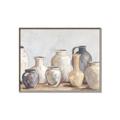 Picture of Vases on wooden table _GroupedProduct_Rectangle_Landscape_Canvas_Framed_
