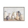 Picture of Vases on wooden table _GroupedProduct_Rectangle_Landscape_Canvas_Framed_