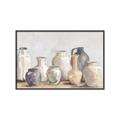 Picture of Vases on wooden table _GroupedProduct_Rectangle_Landscape_Canvas_Framed_