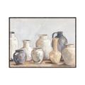 Picture of Vases on wooden table _GroupedProduct_Rectangle_Landscape_Canvas_Framed_