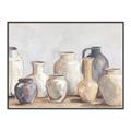 Picture of Vases on wooden table _GroupedProduct_Rectangle_Landscape_Canvas_Framed_