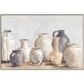 Picture of Vases on wooden table _GroupedProduct_Rectangle_Landscape_Canvas_Framed_