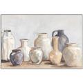 Picture of Vases on wooden table _GroupedProduct_Rectangle_Landscape_Canvas_Framed_