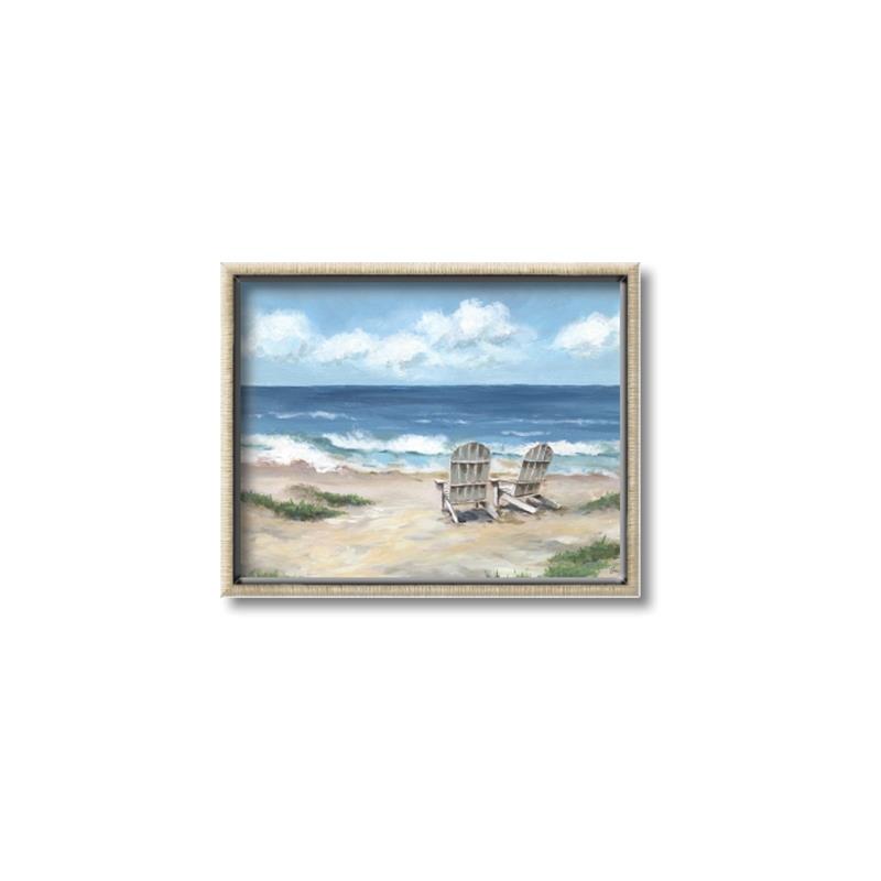 Picture of Chairs on beach _GroupedProduct_Rectangle_Landscape_Canvas_Framed_