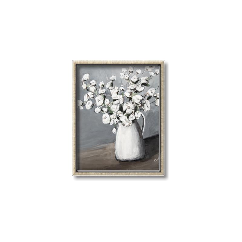 Picture of White flower in vase _GroupedProduct_Rectangle_Portrait_Canvas_Framed_
