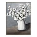 Picture of White flower in vase _GroupedProduct_Rectangle_Portrait_Canvas_Framed_