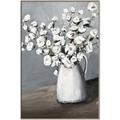 Picture of White flower in vase _GroupedProduct_Rectangle_Portrait_Canvas_Framed_