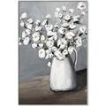 Picture of White flower in vase _GroupedProduct_Rectangle_Portrait_Canvas_Framed_