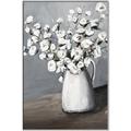Picture of White flower in vase _GroupedProduct_Rectangle_Portrait_Canvas_Framed_