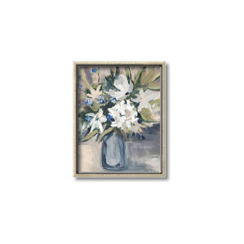 Picture of Bouquet in Blue Vase _GroupedProduct_Rectangle_Portrait_Canvas_Framed_