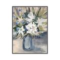 Picture of Bouquet in Blue Vase _GroupedProduct_Rectangle_Portrait_Canvas_Framed_