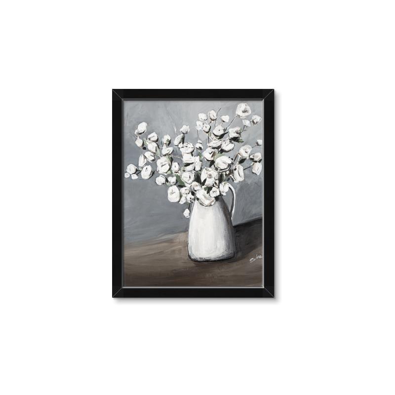 Picture of White flower in vase _GroupedProduct_Rectangle_Portrait_Framed_Matted_
