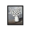 Picture of White flower in vase _GroupedProduct_Rectangle_Portrait_Framed_Matted_