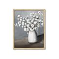 Picture of White flower in vase _GroupedProduct_Rectangle_Portrait_Framed_Matted_