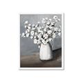 Picture of White flower in vase _GroupedProduct_Rectangle_Portrait_Framed_Matted_