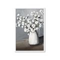 Picture of White flower in vase _GroupedProduct_Rectangle_Portrait_Framed_Matted_