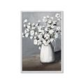 Picture of White flower in vase _GroupedProduct_Rectangle_Portrait_Framed_Matted_
