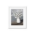 Picture of White flower in vase _GroupedProduct_Rectangle_Portrait_Framed_Matted_