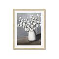 Picture of White flower in vase _GroupedProduct_Rectangle_Portrait_Framed_Matted_