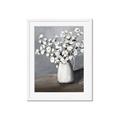 Picture of White flower in vase _GroupedProduct_Rectangle_Portrait_Framed_Matted_
