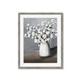 Picture of White flower in vase _GroupedProduct_Rectangle_Portrait_Framed_Matted_