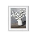 Picture of White flower in vase _GroupedProduct_Rectangle_Portrait_Framed_Matted_