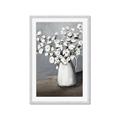 Picture of White flower in vase _GroupedProduct_Rectangle_Portrait_Framed_Matted_