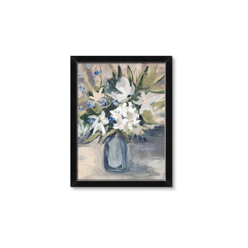 Picture of Bouquet in Blue Vase _GroupedProduct_Rectangle_Portrait_Framed_Matted_