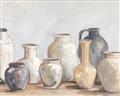 Picture of Vases on wooden table _GroupedProduct_Rectangle_Landscape_Unframed_Print_Only_