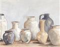 Picture of Vases on wooden table _GroupedProduct_Rectangle_Landscape_Unframed_Print_Only_