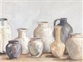 Picture of Vases on wooden table _GroupedProduct_Rectangle_Landscape_Unframed_Print_Only_