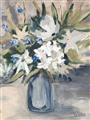 Picture of Bouquet in Blue Vase _GroupedProduct_Rectangle_Portrait_Unframed_Print_Only_