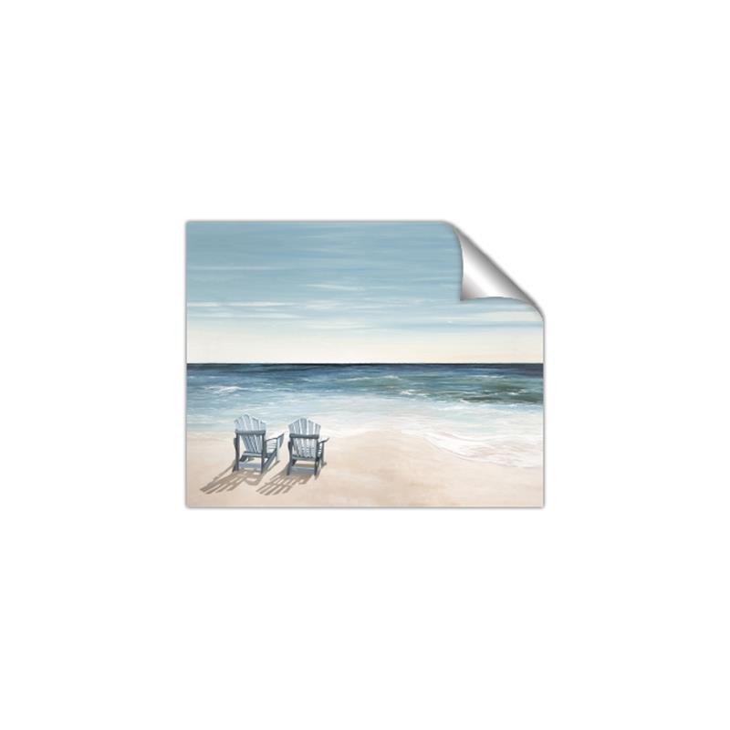 Picture of Two  Adirondack Chairs on the Beach _GroupedProduct_Rectangle_Landscape_Unframed_Print_Only_