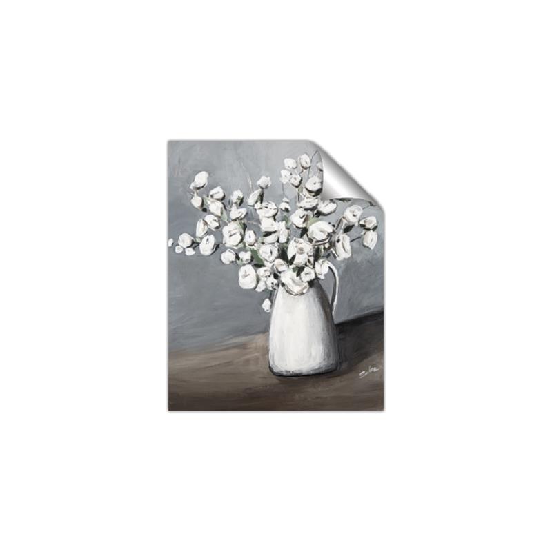 Picture of White flower in vase _GroupedProduct_Rectangle_Portrait_Unframed_Print_Only_