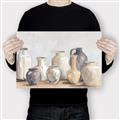 Picture of Vases on wooden table _GroupedProduct_Rectangle_Landscape_Canvas_