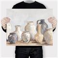 Picture of Vases on wooden table _GroupedProduct_Rectangle_Landscape_Canvas_