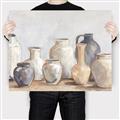 Picture of Vases on wooden table _GroupedProduct_Rectangle_Landscape_Canvas_