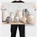 Picture of Vases on wooden table _GroupedProduct_Rectangle_Landscape_Canvas_