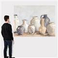 Picture of Vases on wooden table _GroupedProduct_Rectangle_Landscape_Canvas_
