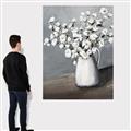 Picture of White flower in vase _GroupedProduct_Rectangle_Portrait_Canvas_