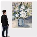 Picture of Bouquet in Blue Vase _GroupedProduct_Rectangle_Portrait_Canvas_
