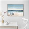 Picture of Two  Adirondack Chairs on the Beach _GroupedProduct_Rectangle_Landscape_Canvas_Framed_