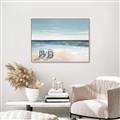Picture of Two  Adirondack Chairs on the Beach _GroupedProduct_Rectangle_Landscape_Canvas_Framed_
