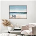 Picture of Two  Adirondack Chairs on the Beach _GroupedProduct_Rectangle_Landscape_Canvas_Framed_