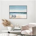 Picture of Two  Adirondack Chairs on the Beach _GroupedProduct_Rectangle_Landscape_Canvas_Framed_