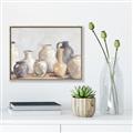 Picture of Vases on wooden table _GroupedProduct_Rectangle_Landscape_Canvas_Framed_