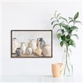 Picture of Vases on wooden table _GroupedProduct_Rectangle_Landscape_Canvas_Framed_